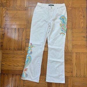 Ralph Lauren White Paisley Jeans